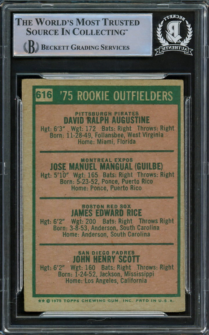 Jim Rice & Others Autographed 1975 Topps RC Signed By All 4 Beckett 16545448
