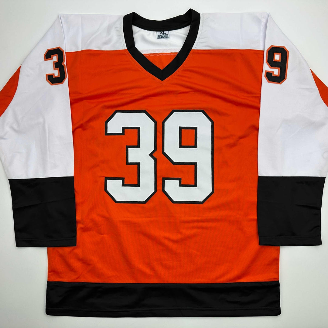 Facsimile Autographed Matvei Michkov Philadelphia Orange Reprint Jersey Size XL