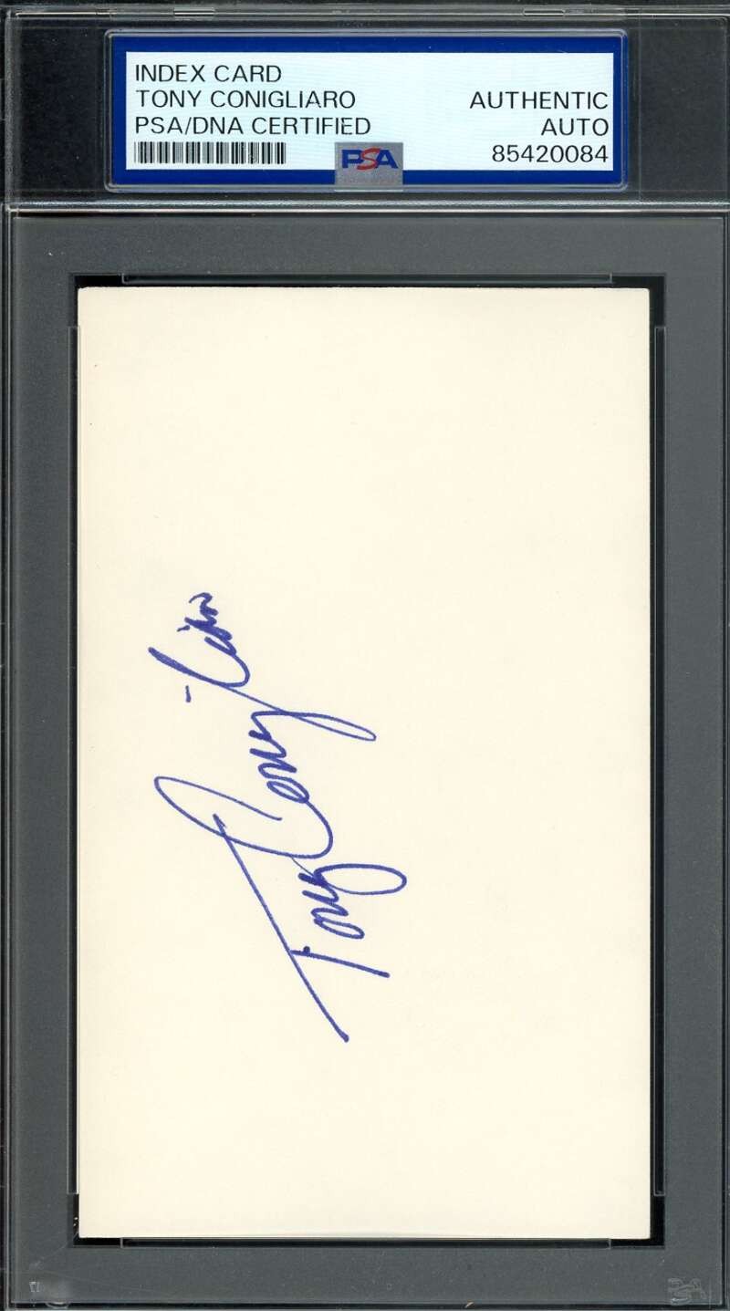 Tony Conigliaro PSA DNA Signed 3x5 Index Card Autograph