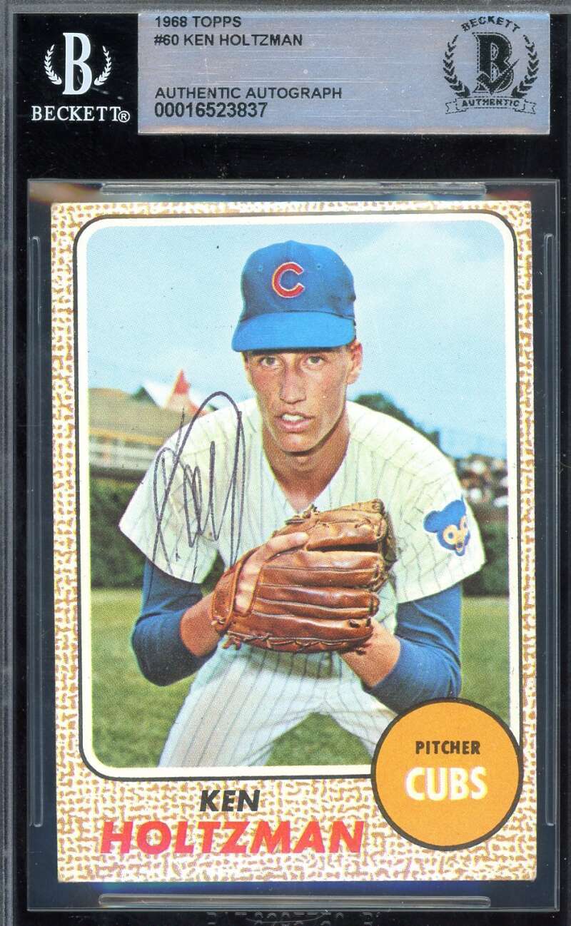 Ken Holtzman Beckett BAS Signed 1968 Topps Autograph