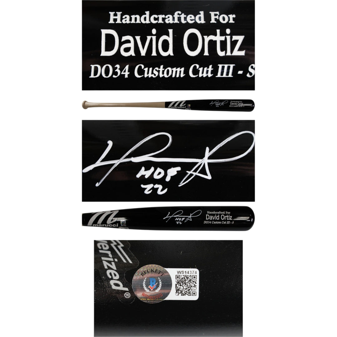 David Ortiz Autographed Boston Red Sox Marucci Game Model Bat HOF Beckett 50159