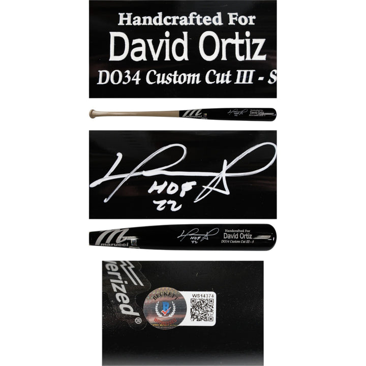 David Ortiz Autographed Boston Red Sox Marucci Game Model Bat HOF Beckett 50159