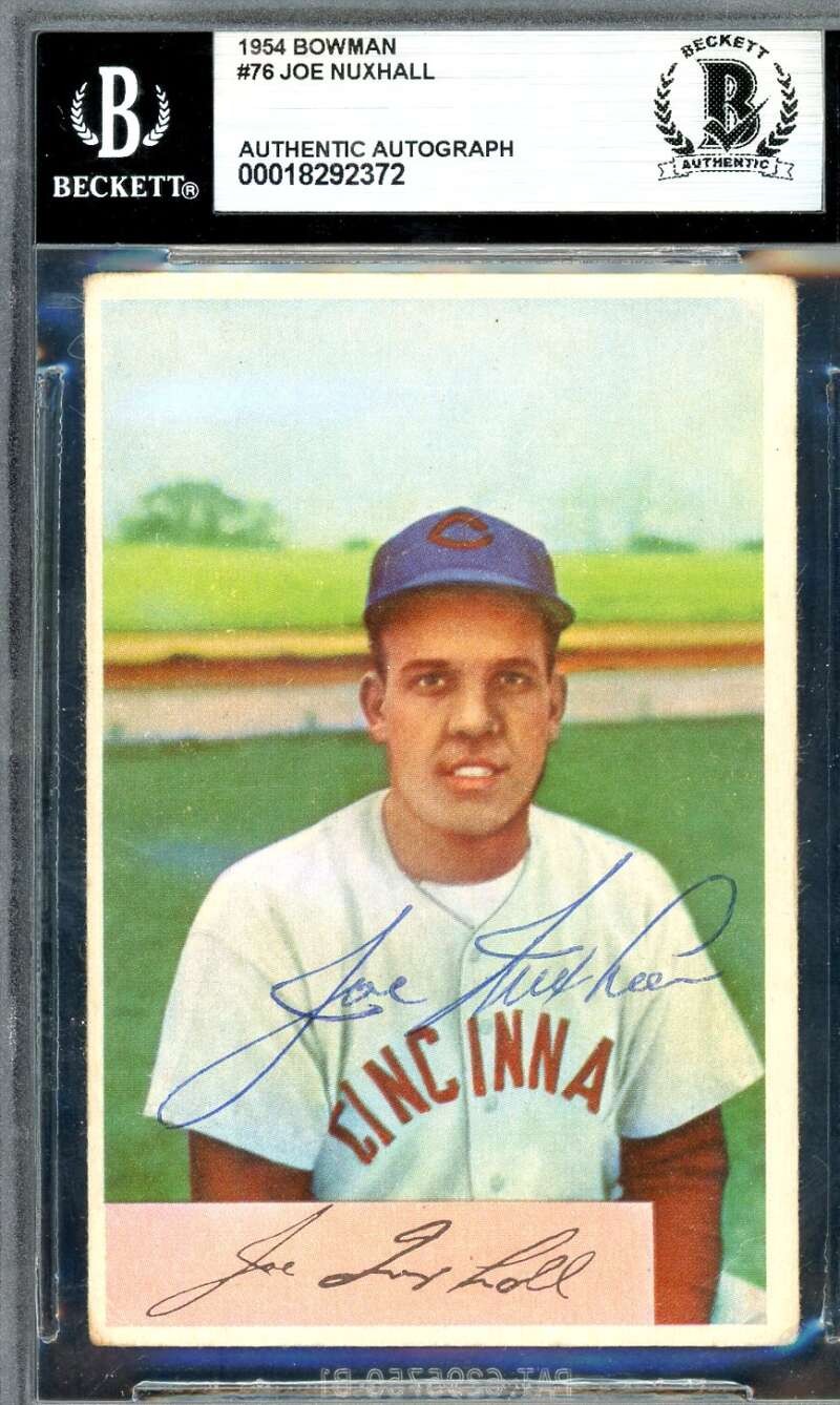 Joe Nuxhall Beckett BAS  Vintage Autograph 1954 Bowman Signed