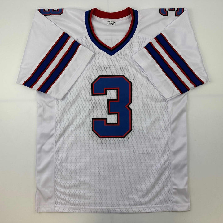 Autographed/Signed Damar Hamlin Buffalo White Jersey Beckett BAS COA
