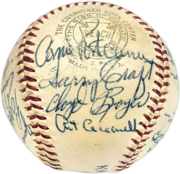 1955 Kansas City As Team Auto Harridge AL Baseball 21 Sig Enos Slaughter Beckett
