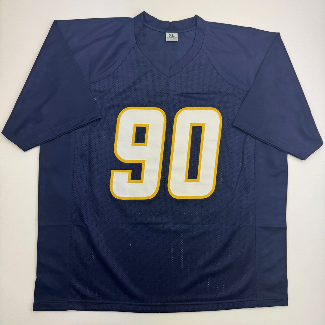 Autographed/Signed Akheem Mesidor Los Angeles Navy Blue Jersey JSA COA