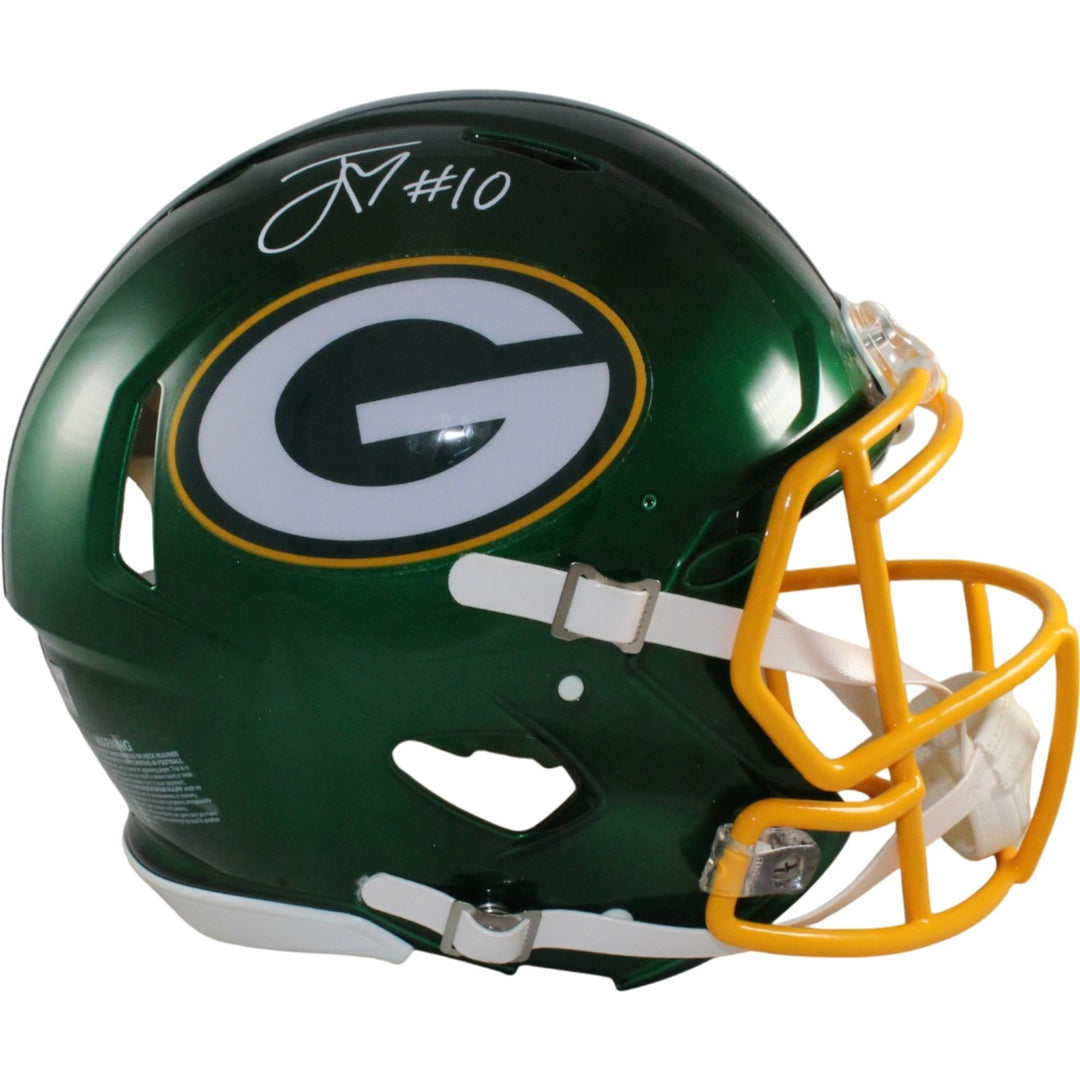 Jordan Love Autographed Green Bay Packers Pro Flash Helmet Beckett Witness 57146