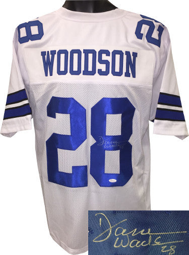 Darren Woodson signed White Pro Style Football Jersey #28-JSA Witnessed Hologram