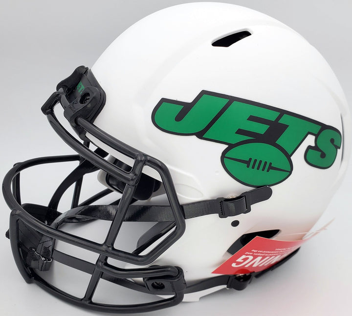 Zach Wilson Auto Jets Lunar Eclipse White Full Size Authentic Spd Helmet Beckett