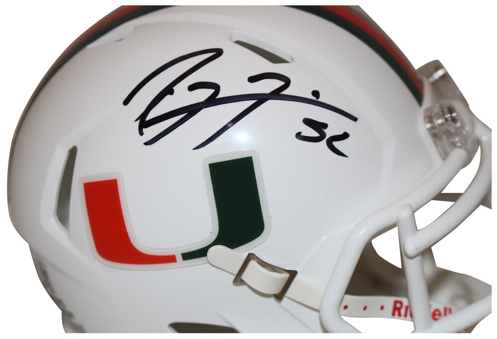 Ray Lewis Autographed Miami Hurricanes Speed Mini Helmet Beckett 36220