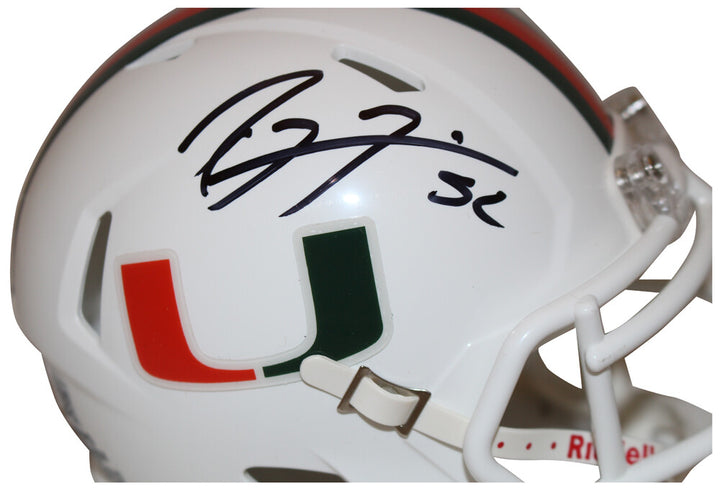 Ray Lewis Autographed Miami Hurricanes Speed Mini Helmet Beckett 36220