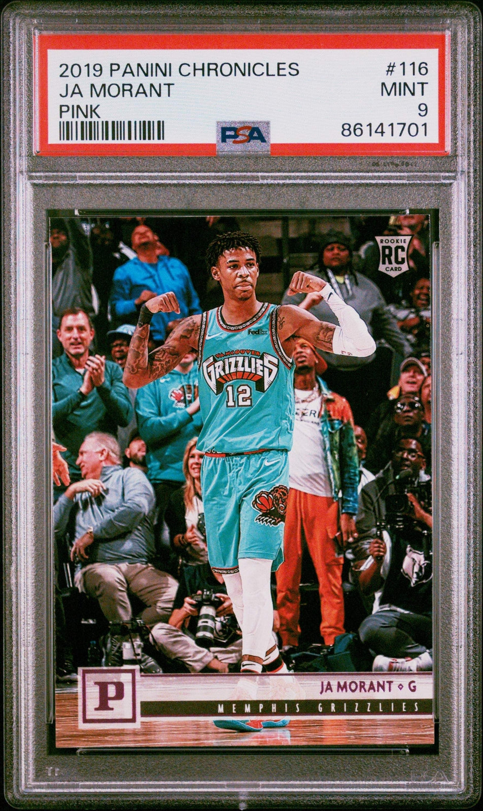Graded 2019 Panini Chronicles Ja Morant #116 Pink Rookie Basketball Card PSA 9