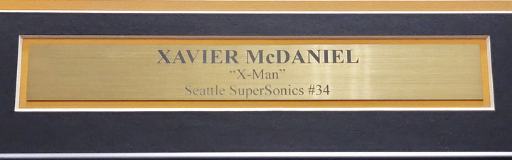 Seattle Supersonics Xavier McDaniel Signed Framed Green Jersey MCS Holo