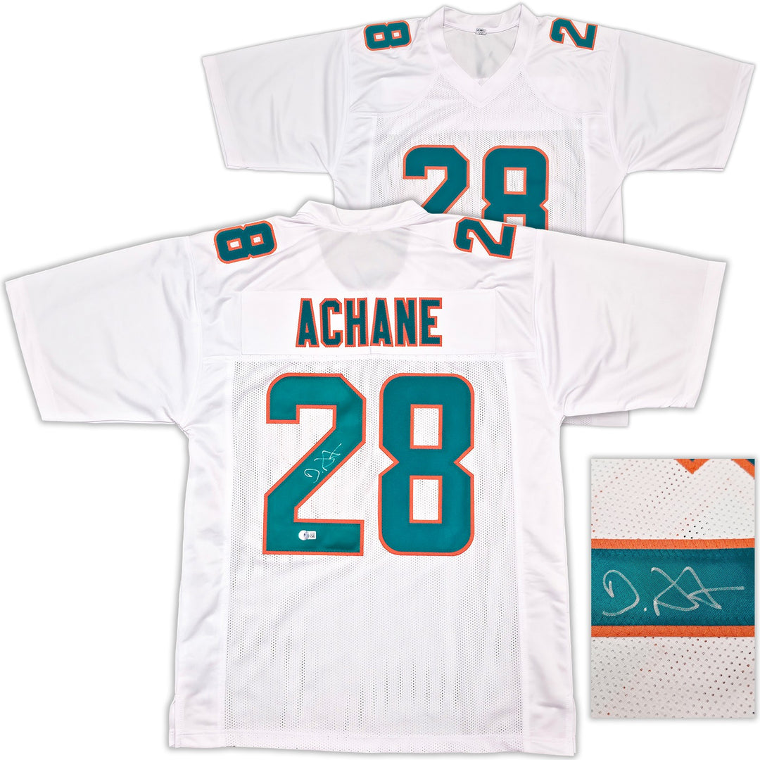 Miami Dolphins De'Von Achane Signed White Jersey Beckett Witness