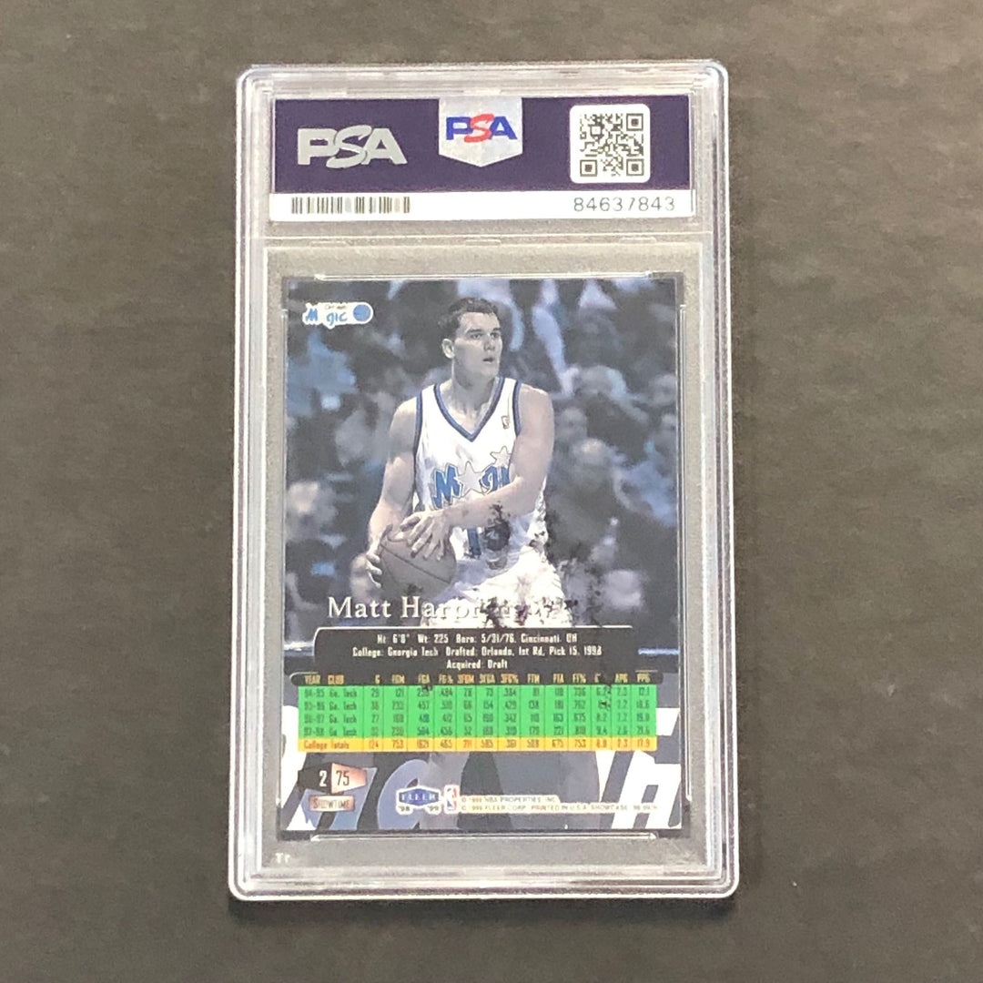 1998-99 Flair Showcase #275 Matt Harpring Signed Card AUTO PSA Slabbed Georgia T
