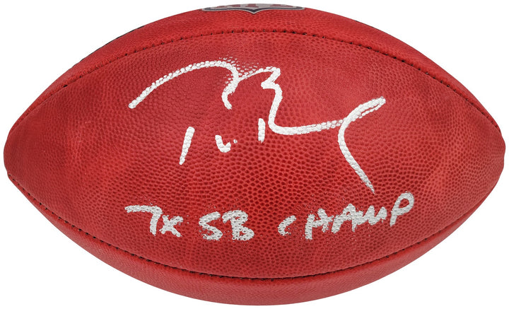 Tom Brady Auto Official NFL Leather Football Patriots 7x SB Champ Fanatics Holo