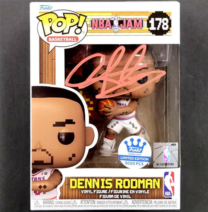 Dennis Rodman signed Pistons NBA Jam Funko Pop! auto 178 LE / 5000 ~ Beckett BAS