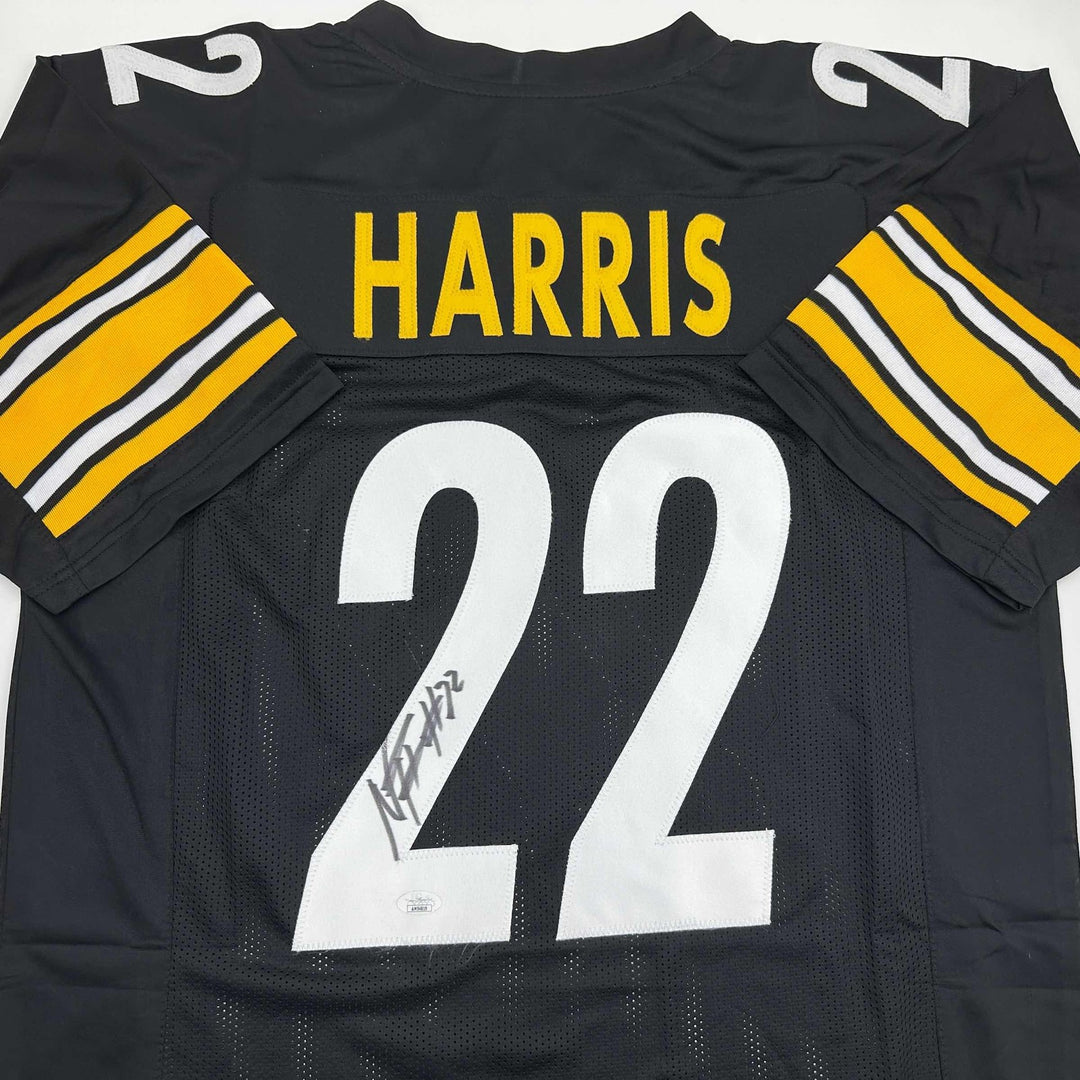 Autographed/Signed Najee Harris Pittsburgh Black Football Jersey Beckett BAS COA