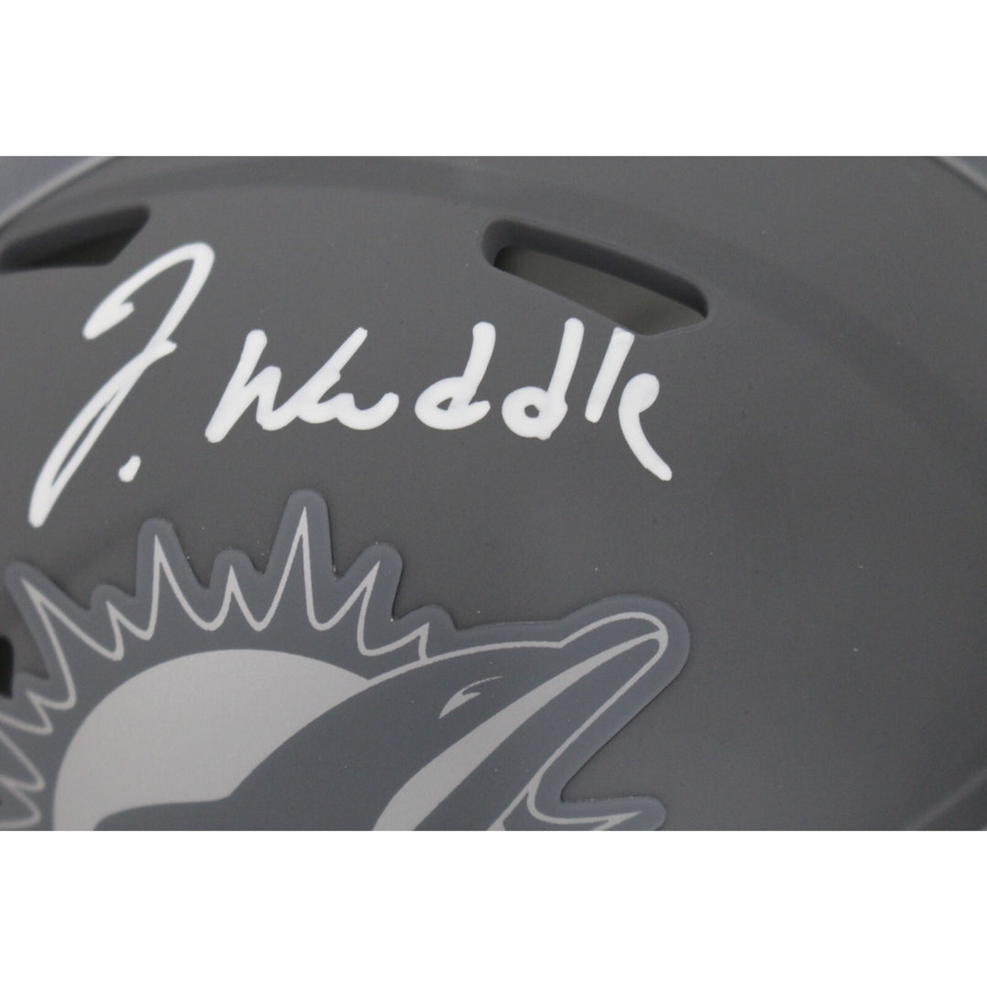 Jaylen Waddle Autographed Miami Dolphins Slate Mini Helmet FAN 44754
