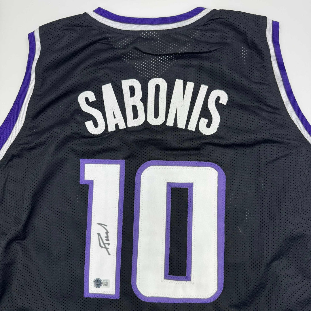 Autographed/Signed Domantas Sabonis Sacramento Black Jersey BAS COA