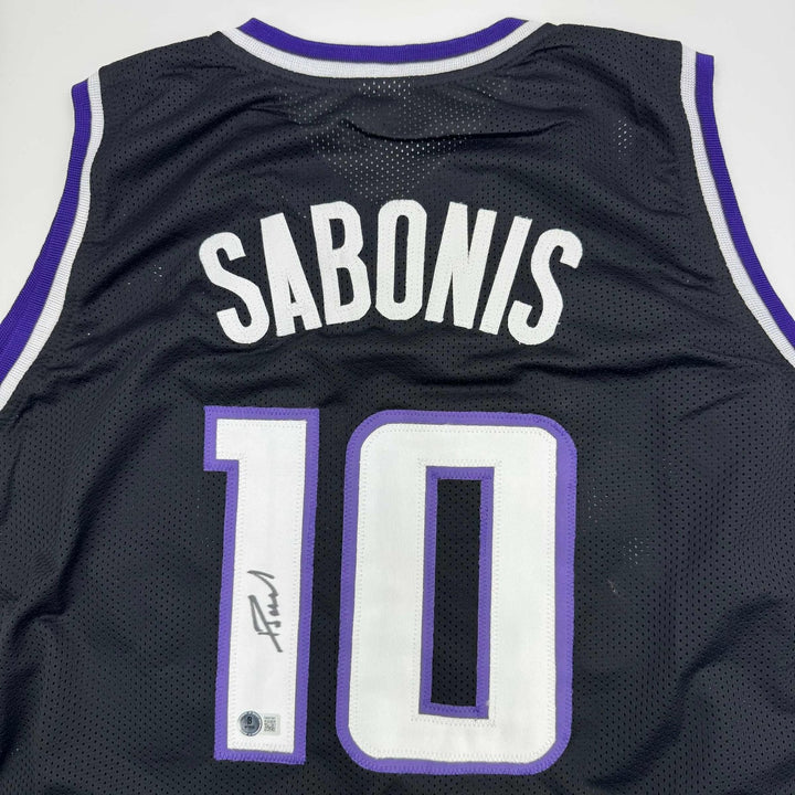 Autographed/Signed Domantas Sabonis Sacramento Black Jersey BAS COA