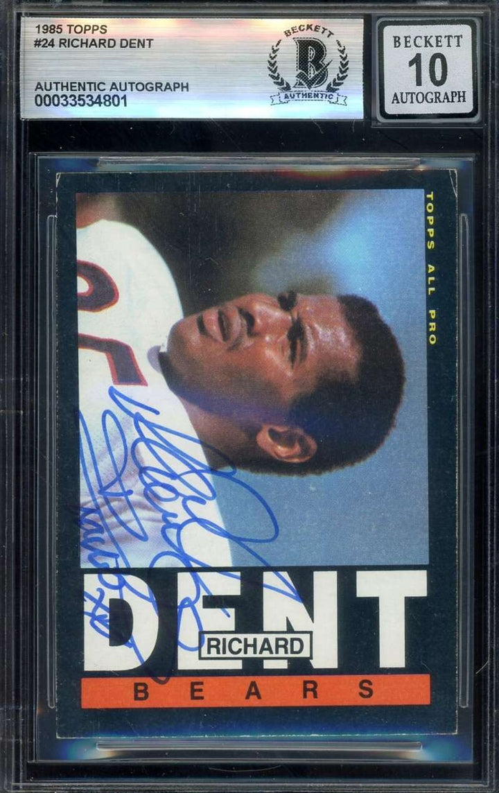 Richard Dent Gem Mint 10 Beckett BAS Signed 1985 Topps Rookie Autograph