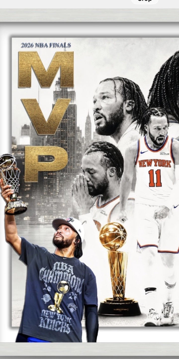 Jalen Brunson NY Knicks 2026 Nba Finals MVP Photo framed 3d Shadowbox 22x22
