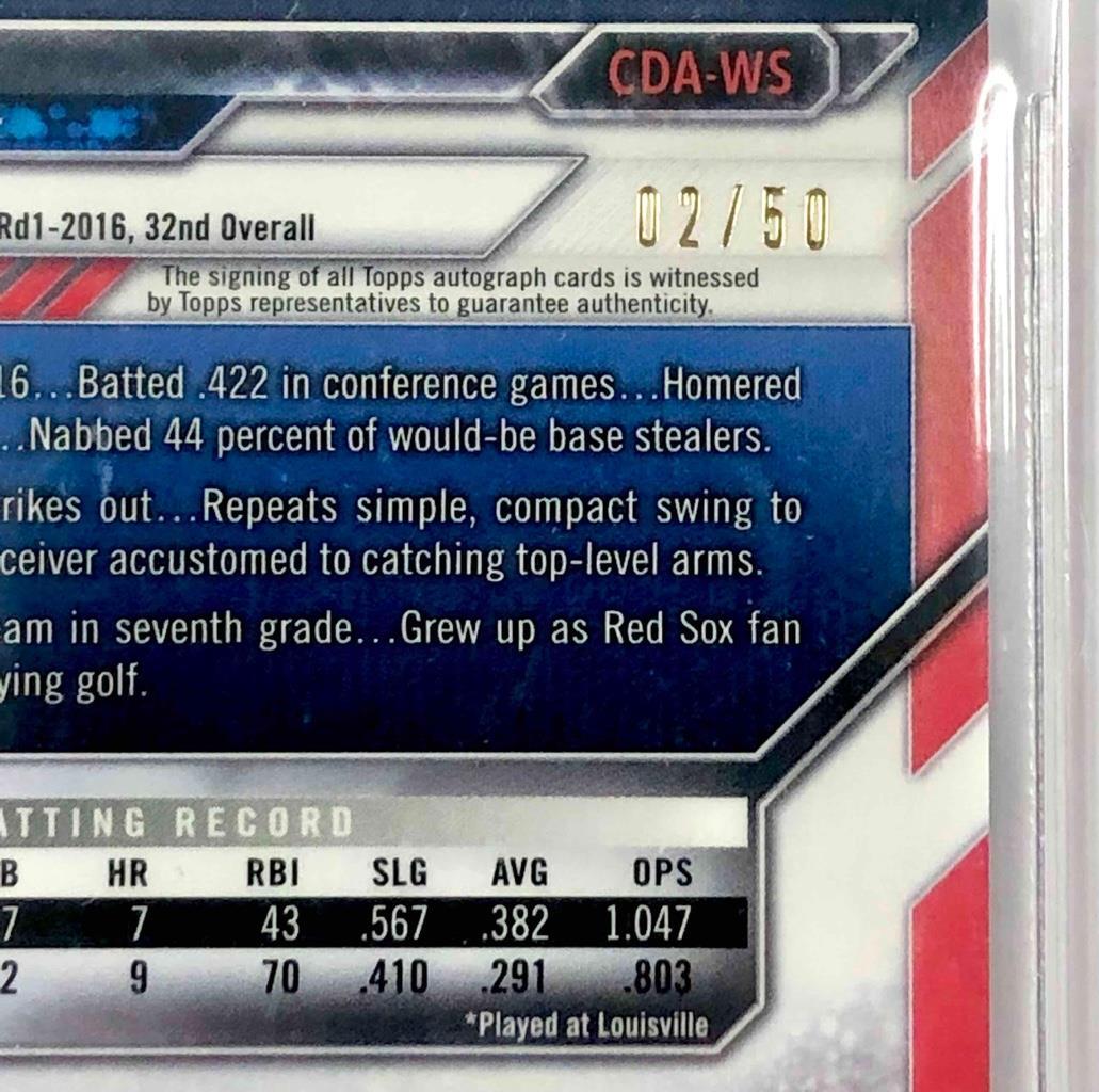 2016 Bowman Chrome 1st Will Smith RC auto Gold Wave Refractor rookie /50 BGS 9.5