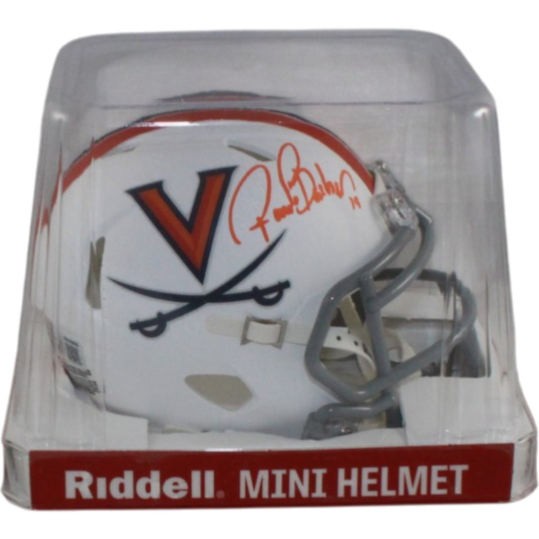 Ronde Barber Autographed Virginia Cavaliers White Mini Helmet Beckett WIT 55449