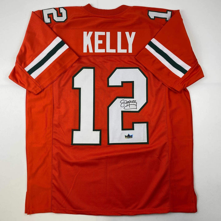 Facsimile Autographed Jim Kelly Miami Orange Reprint Laser Jersey Size Men's XL