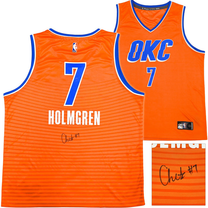 Thunder Chet Holmgren Autographed Signed Red Fanatics Jersey Size XL Beckett Wit