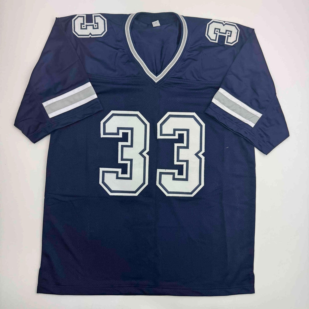 Autographed/Signed Javonte Williams Dallas Blue Jersey Beckett BAS COA