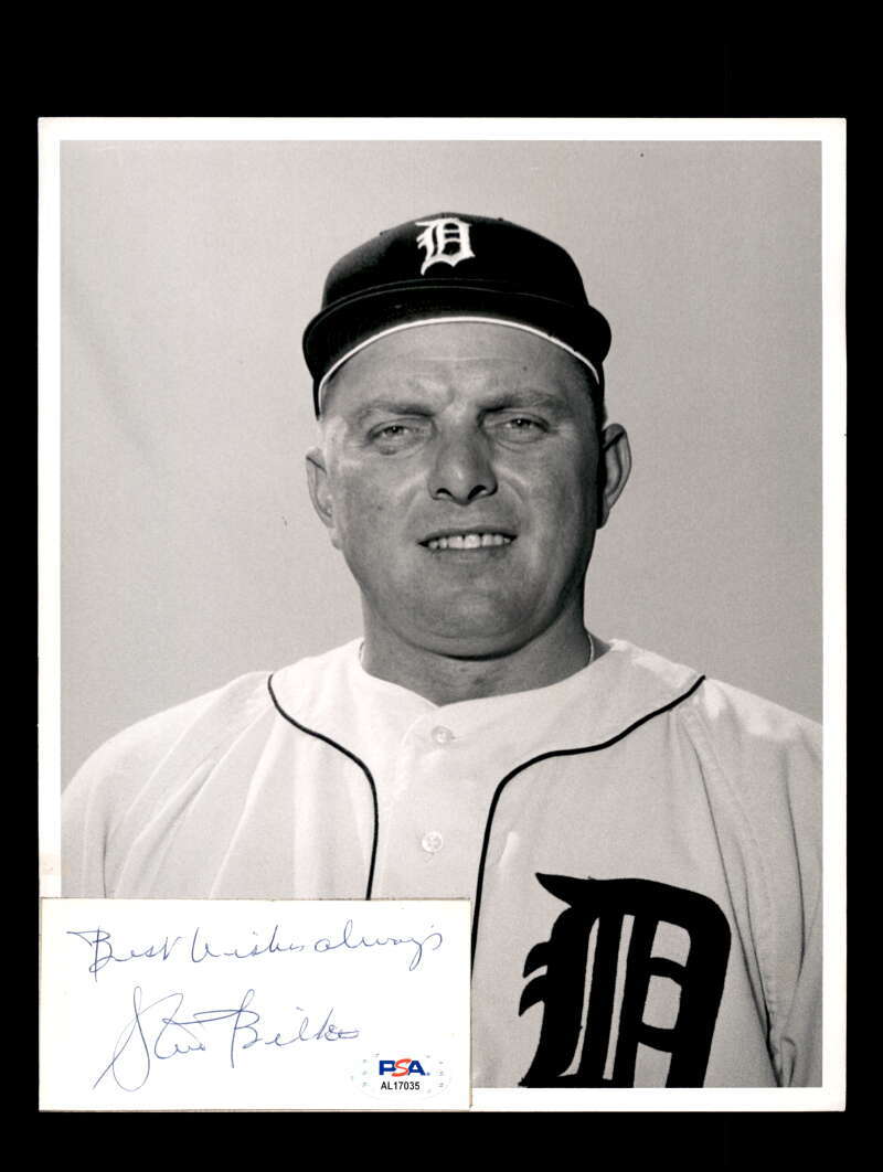 Steve Bilko PSA DNA Signed  8x10 Photo Cut Autograph Tigers