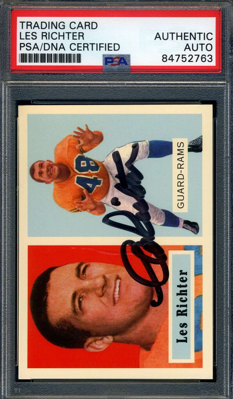 Les Richter PSA DNA Signed 1957 Topps Archives Autograph