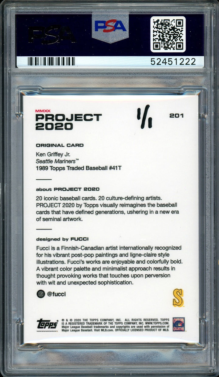 Ken Griffey Jr. Signed Topps Project 2020 Fucci Card 201 13xAS #1/1 PSA/DNA