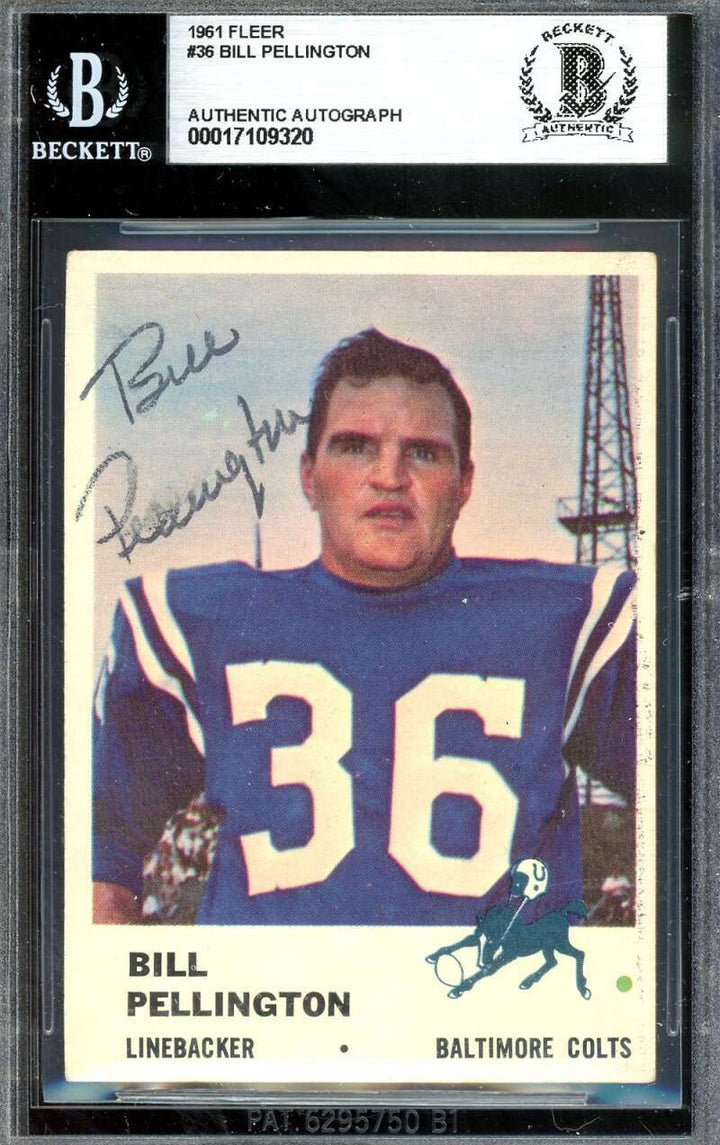 Bill Pellington Beckett BAS Signed 1961 Fleer Autograph