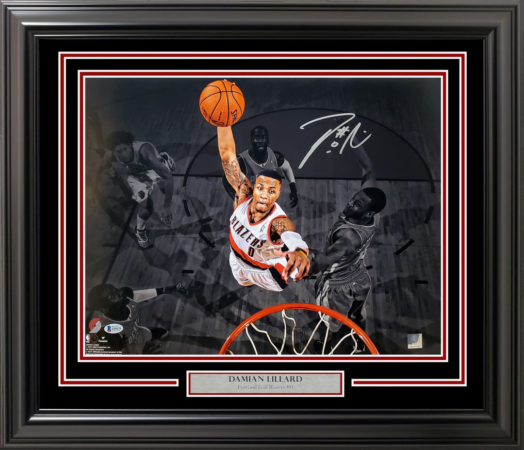 Damian Lillard Signed Framed 16x20 Photo Portland Trail Blazers Beckett BAS