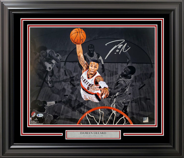 Damian Lillard Signed Framed 16x20 Photo Portland Trail Blazers Beckett BAS