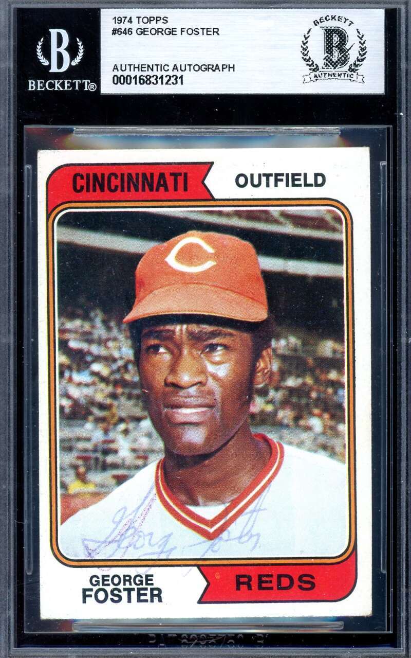 George Foster Beckett BAS Signed 1974 Topps Autographed