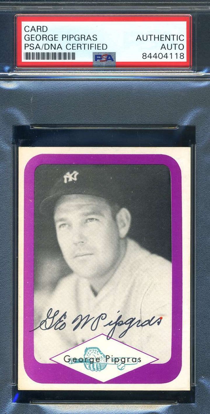 George Pipgras PSA DNA Coa Signed 1975 Great Plains Greats Autograph