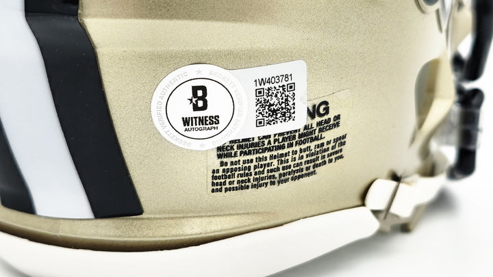 Alvin Kamara Signed New Orleans Saints Gold Speed Mini Helmet Beckett Wit