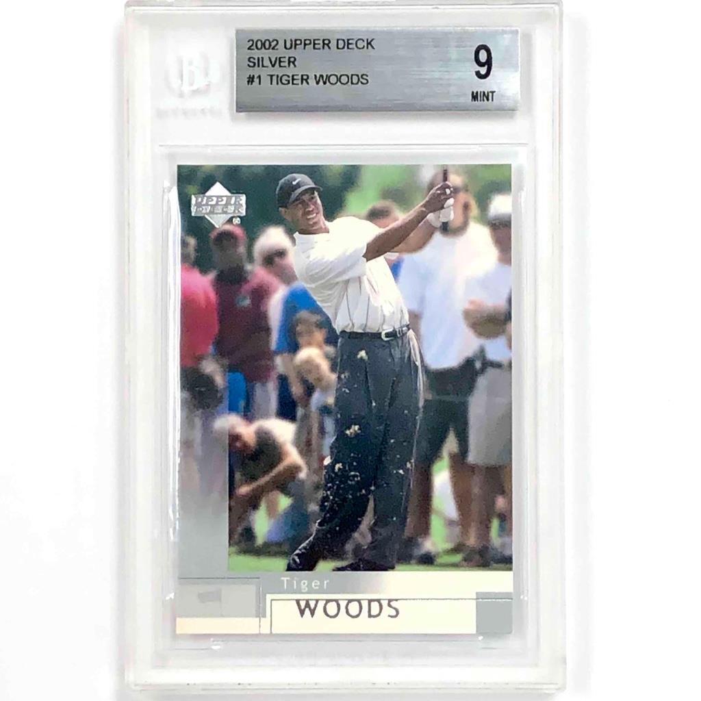 2002 UD Upper Deck PGA Tour Golf #1 Tiger Woods SP Silver Parallel BGS 9 Mint