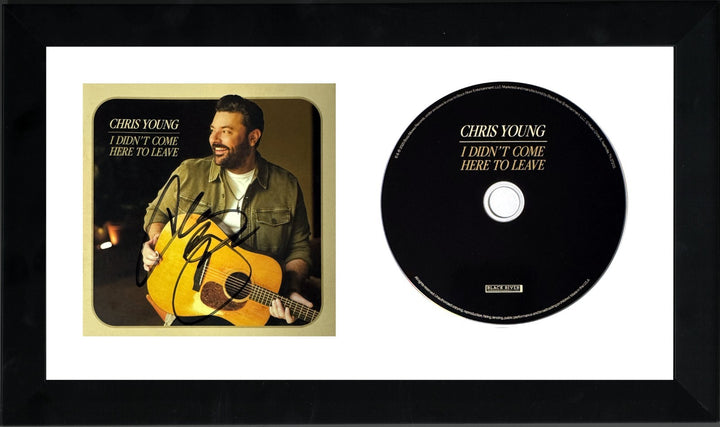 Chris Young signed  I Didn't Come Here to Leave Boots Ground CD Cover Framed-COA