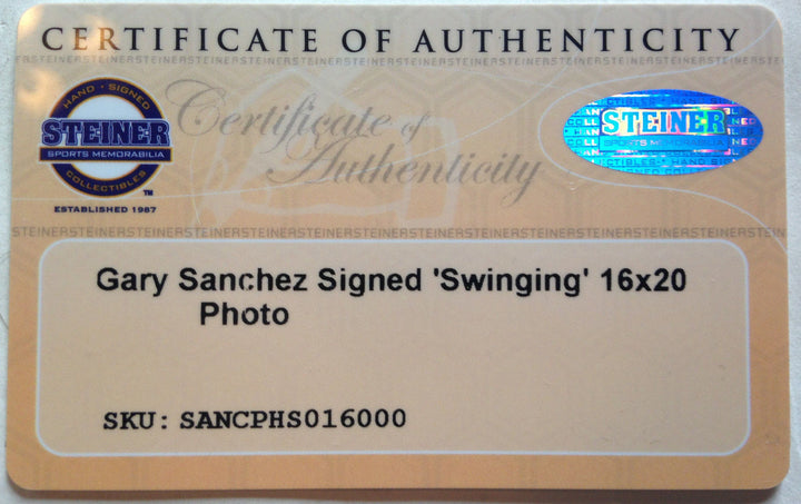Gary Sanchez signed 16x20 photo framed Yankees coin Rookie auto Steiner COA HOT