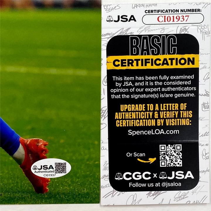 Christian Pulisic signed Team USA USMNT 11x14 photo autograph ~ JSA