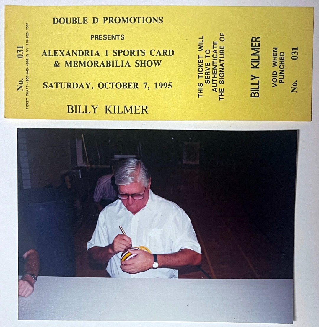 Billy Kilmer signed Washington Riddell NFL TB Rep Mini Helmet #17 - COA /Ticket