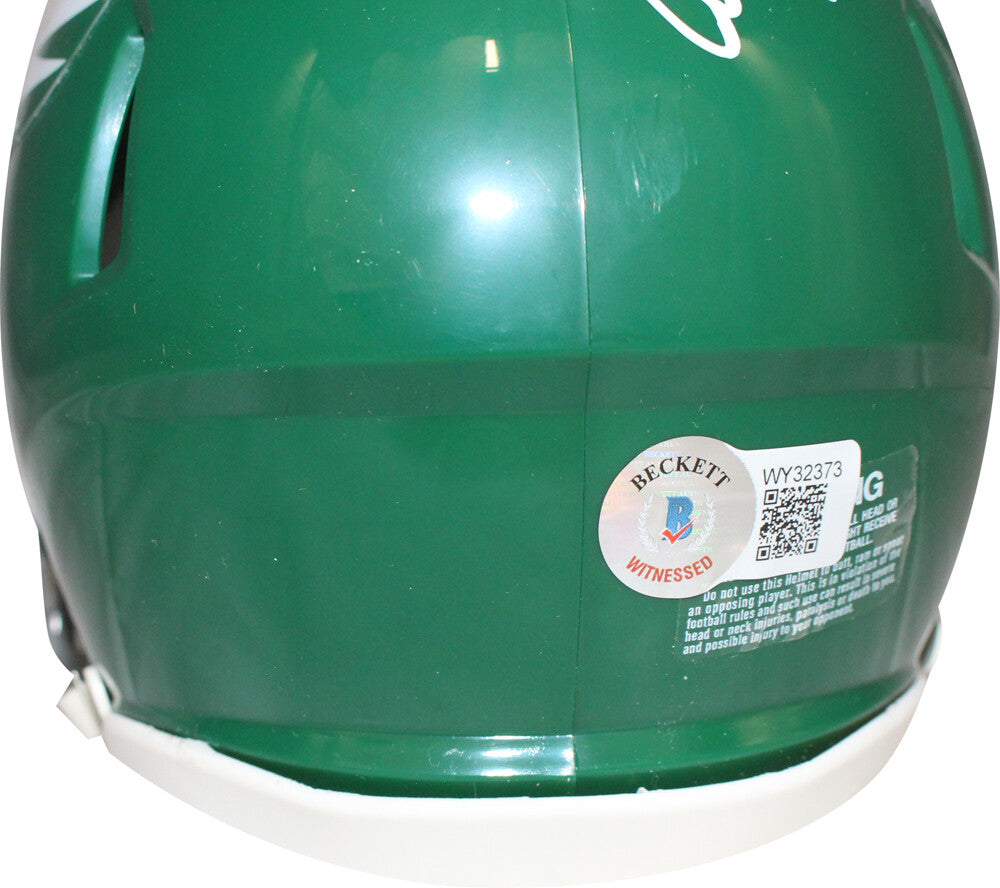 Dick Vermiel Signed Philadelphia Eagles HOF Mini Helmet Beckett 40626