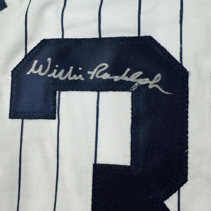Autographed/Signed Willie Randolph New York Pinstripe Jersey BAS COA
