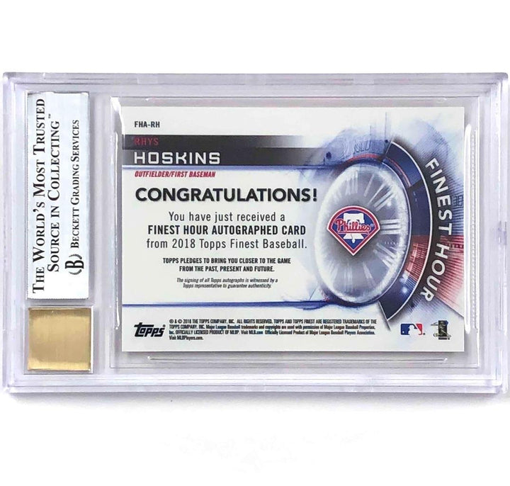 2018 Topps Finest RC Rhys Hoskins autograph Superfractor 1/1 rookie BGS Auto 10