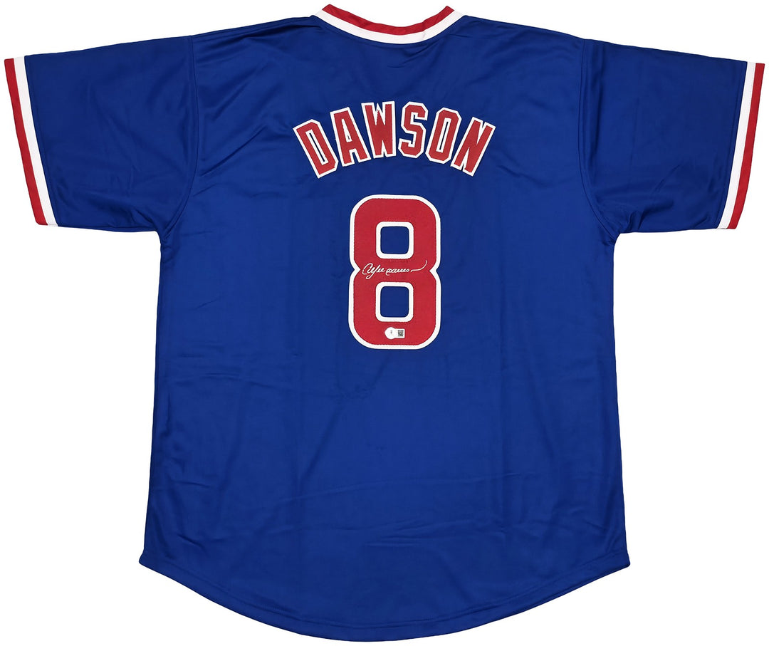 Chicago Cubs Andre Dawson Signed Blue Jersey Beckett Witness